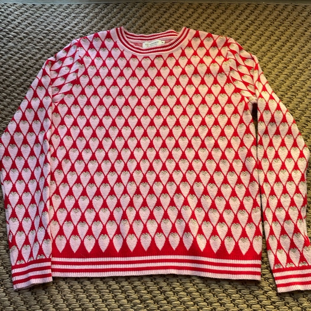 Lili Sidonio heart pattern sweater size medium